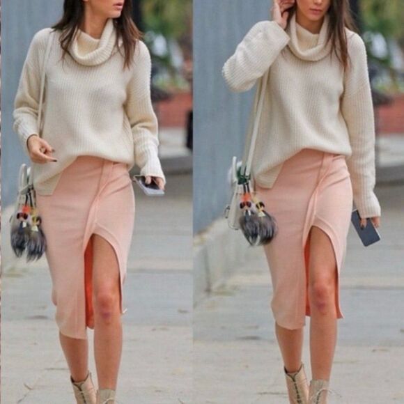 Theory Loryelle Turtleneck Sweater Naven Dust Pink Wool Knit XS - Picture 4 of 10